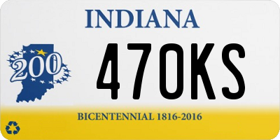 IN license plate 470KS