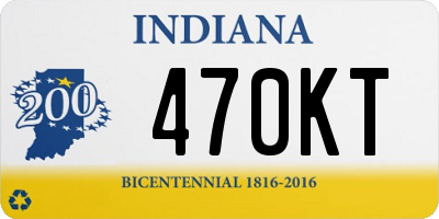 IN license plate 470KT