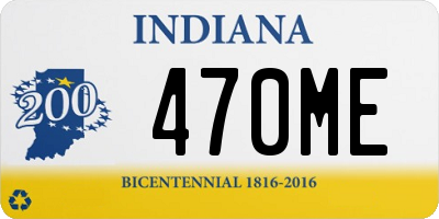 IN license plate 470ME