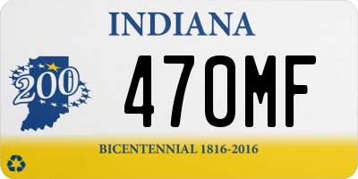 IN license plate 470MF