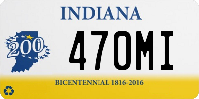 IN license plate 470MI