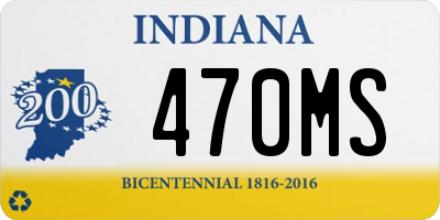 IN license plate 470MS