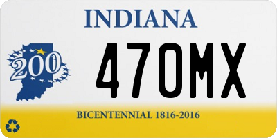 IN license plate 470MX