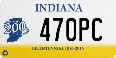 IN license plate 470PC