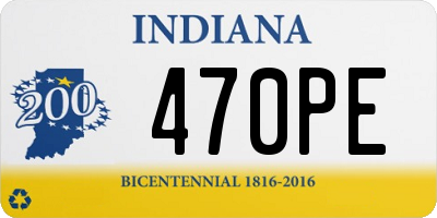 IN license plate 470PE