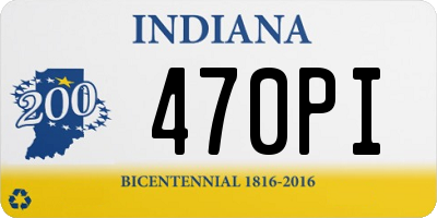 IN license plate 470PI