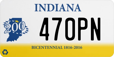 IN license plate 470PN