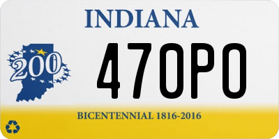 IN license plate 470PO