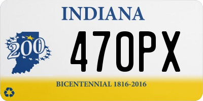 IN license plate 470PX