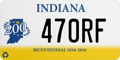 IN license plate 470RF