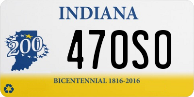 IN license plate 470SO