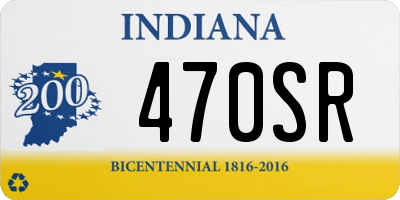 IN license plate 470SR