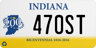 IN license plate 470ST