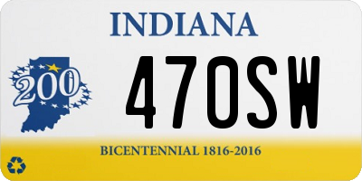 IN license plate 470SW