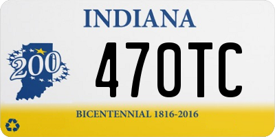 IN license plate 470TC