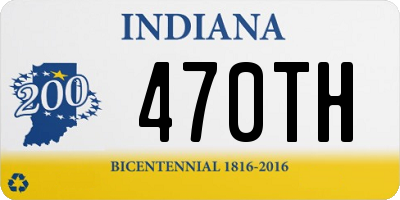 IN license plate 470TH