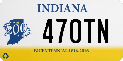 IN license plate 470TN