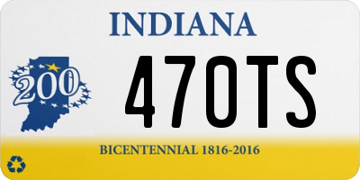 IN license plate 470TS