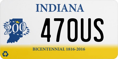 IN license plate 470US