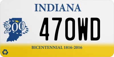 IN license plate 470WD