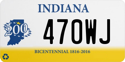 IN license plate 470WJ