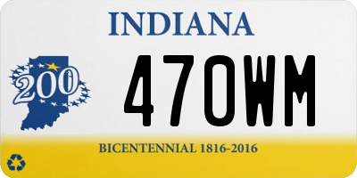 IN license plate 470WM