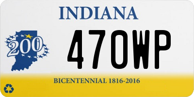 IN license plate 470WP