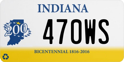IN license plate 470WS