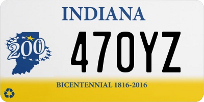 IN license plate 470YZ