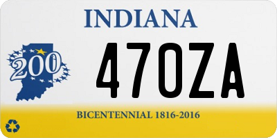 IN license plate 470ZA