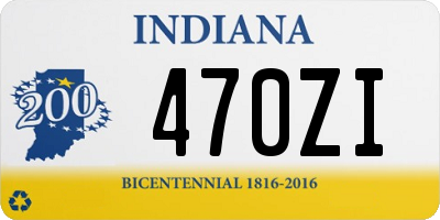 IN license plate 470ZI