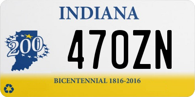 IN license plate 470ZN