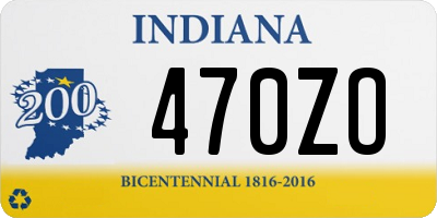 IN license plate 470ZO