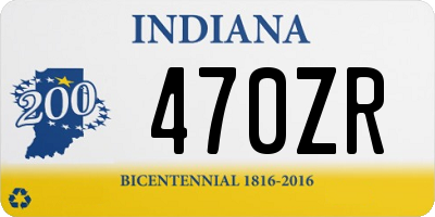 IN license plate 470ZR