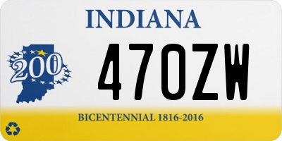 IN license plate 470ZW