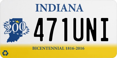 IN license plate 471UNI