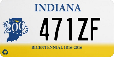 IN license plate 471ZF