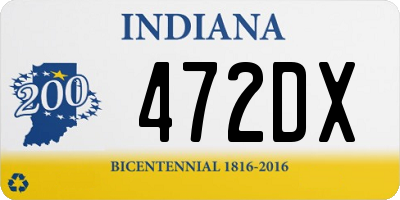 IN license plate 472DX