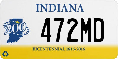 IN license plate 472MD