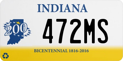 IN license plate 472MS