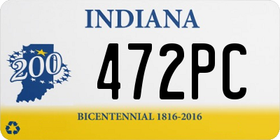 IN license plate 472PC