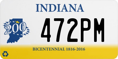 IN license plate 472PM