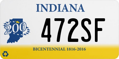 IN license plate 472SF