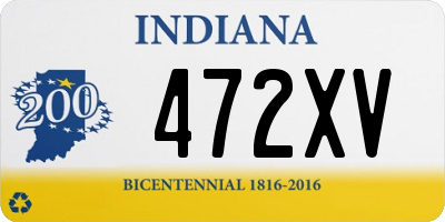 IN license plate 472XV