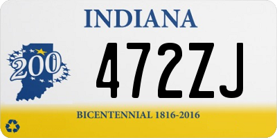 IN license plate 472ZJ