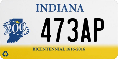 IN license plate 473AP