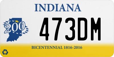 IN license plate 473DM