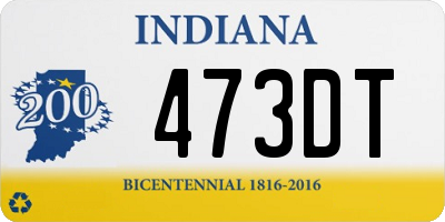 IN license plate 473DT