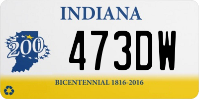 IN license plate 473DW