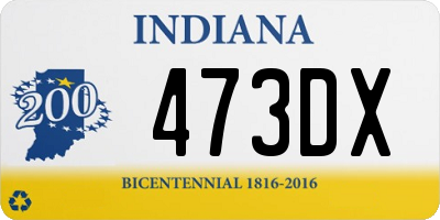 IN license plate 473DX